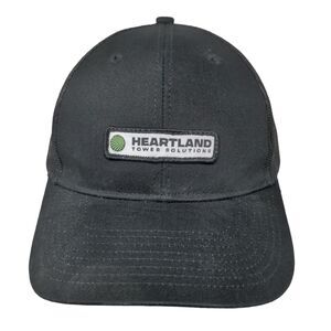 Heartland Tower Solutions Men's Snapback Mesh Back Hat Black Patch Logo